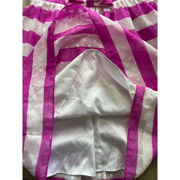Lilly Pulitzer Pink & White Striped Sleeveless Dress With Bow Detail Adjustable - Picture 8 of 16